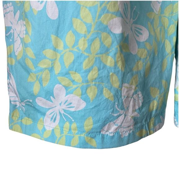 Vintage Lilly Pulitzer Butterfly Overalls Blue Green - Picture 6 of 9